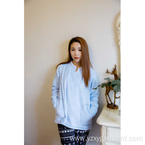 Skyblue flannel pajama top t-shirt